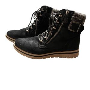 Cliffs by WHITE MOUNTAIN Black and Tan Winter Boots